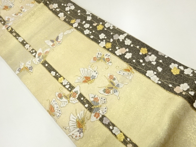 JAPANESE FUKURO OBI FOR FURISODE / WOVEN BUTTERFLY